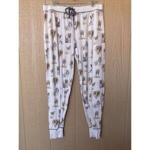PJ Salvage Micro Fleece Pajama Lounge Pants Joggers Sz L dogs
